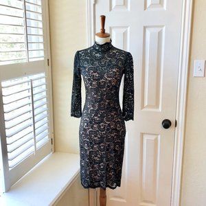 Bisou Bisou Black Lacy Sheath Dress